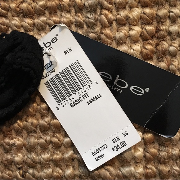 NWT BEBE BLACK EYELET-LOOK 2-PC BIKINI - Picture 6 of 10